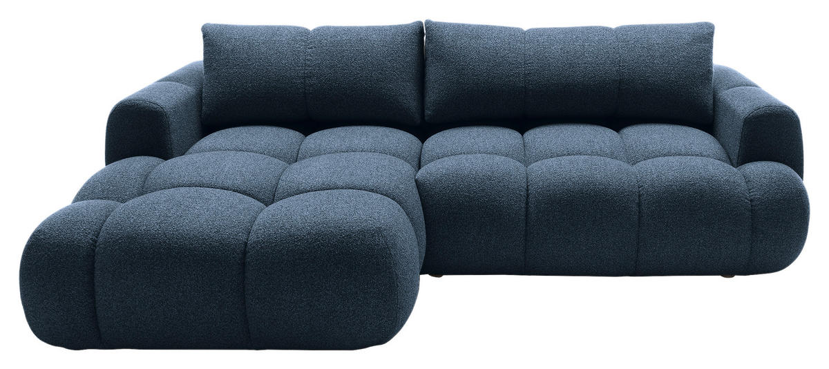 ECKSOFA Dunkelblau Struktur  - Schwarz/Dunkelblau, KONVENTIONELL, Kunststoff/Textil (172/272cm) - Carryhome
