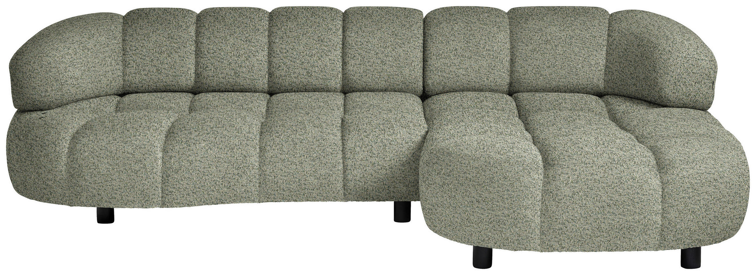 ECKSOFA Khaki Webstoff  - Khaki/Schwarz, Design, Holz/Textil (284/183cm) - Welnova