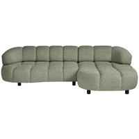 ECKSOFA Khaki Webstoff  - Khaki/Schwarz, Design, Holz/Textil (284/183cm) - Welnova