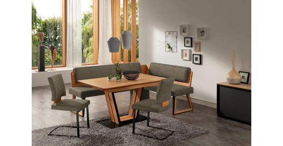 STUHL in Holz, Textil, Holzwerkstoff Schwarz, Schlammfarben, Eichefarben  - Schlammfarben/Eichefarben, Design, Holz/Holzwerkstoff (50/88/60cm) - Venda