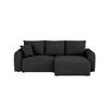 ECKSOFA in Cord Schwarz  - Schwarz, Design, Textil (250/151cm) - MID.YOU