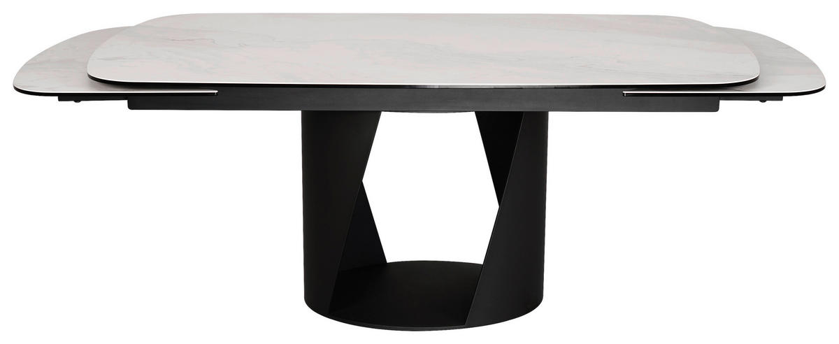 ESSTISCH 180-270/98/76 cm  Metall, Glas, Keramik ausziehbar rechteckig Schwarz, Weiß  - Schwarz/Weiß, Design, Glas/Keramik (180-270/98/76cm) - Belluti