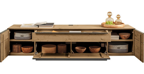 LOWBOARD Kastanienfarben  212/47,1/47,1 cm  - Kastanienfarben/Anthrazit, Natur, Holz/Metall (212/47,1/47,1cm) - Valnatura