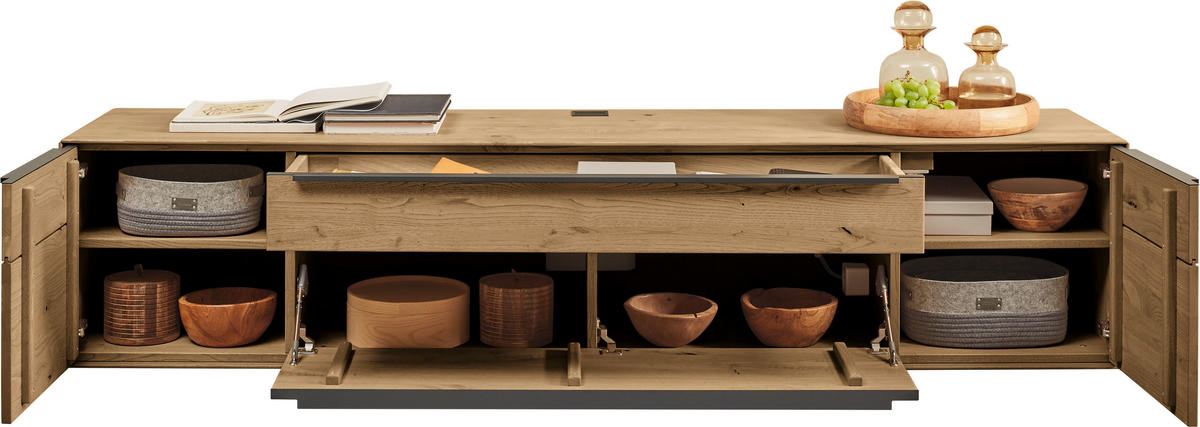 LOWBOARD Kastanienfarben  212/47,1/47,1 cm  - Kastanienfarben/Anthrazit, Natur, Holz/Metall (212/47,1/47,1cm) - Valnatura