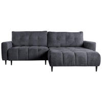 ECKSOFA Graphitfarben Chenille  - Schwarz/Graphitfarben, KONVENTIONELL, Holz/Textil (266/180cm) - Carryhome