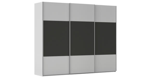 SCHWEBETÜRENSCHRANK 271/223/68 cm 3-türig Graphitfarben, Grau  - Alufarben/Graphitfarben, KONVENTIONELL, Holzwerkstoff/Metall (271/223/68cm) - Novel