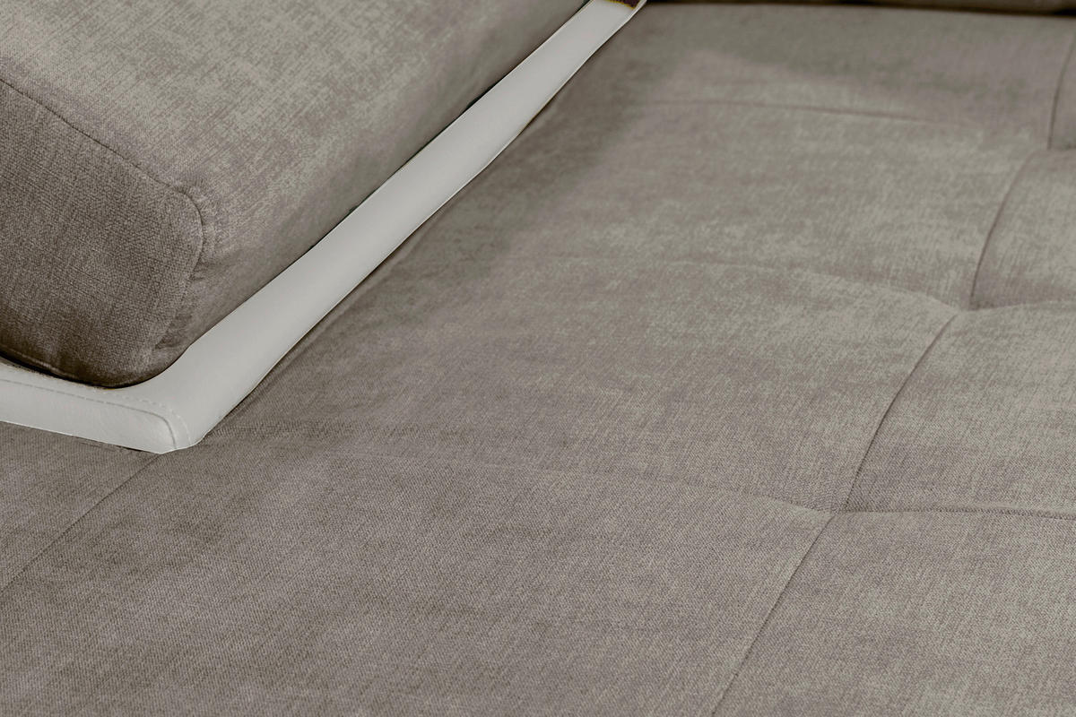 ECKSOFA in Flachgewebe Weiß, Hellbraun  175/271 cm  - Hellbraun/Weiß, Design, Kunststoff/Textil (175/271cm) - Xora