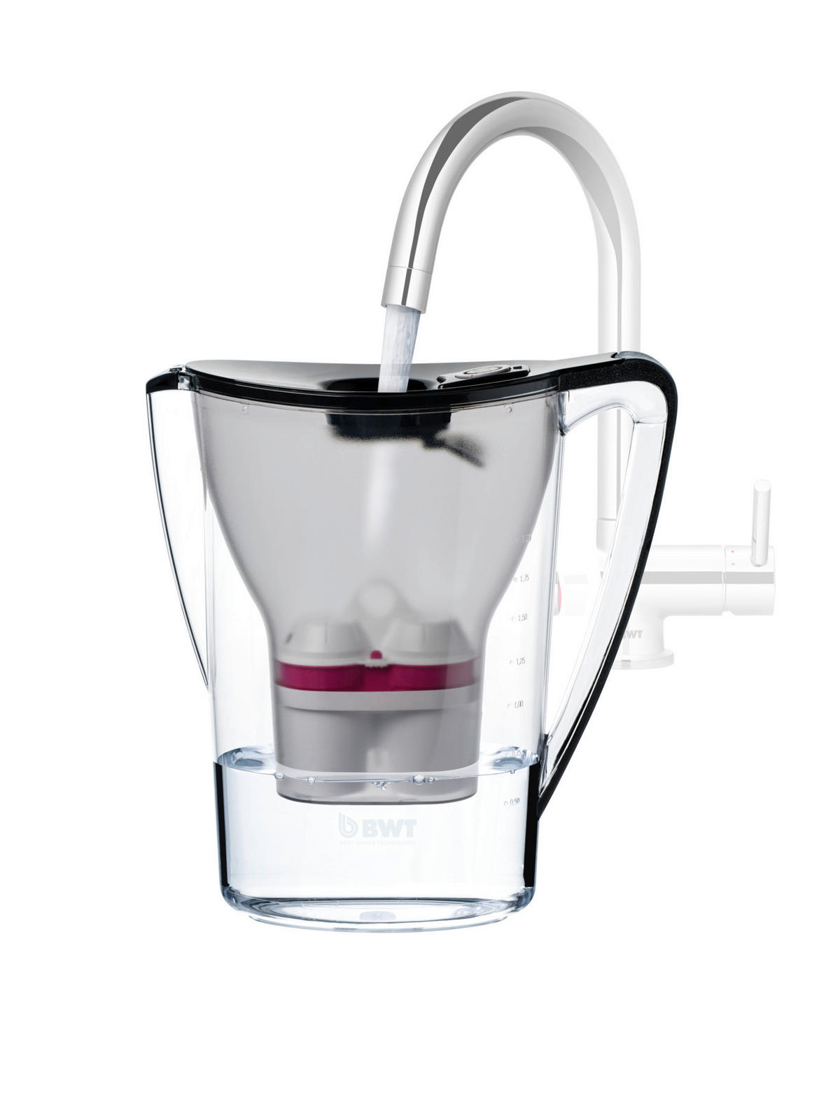 TISCHWASSERFILTER 640995 Schwarz, Transparent  - Transparent/Schwarz, Basics, Kunststoff (11,3/27,8/25,2cm) - BWT