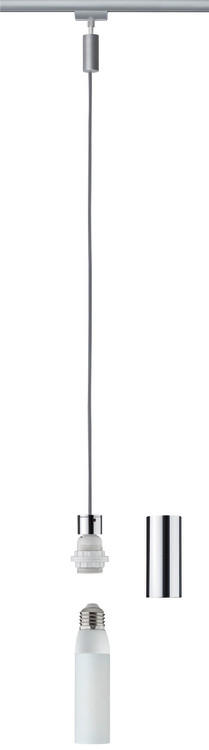 SCHIENENSYSTEM-HÄNGELEUCHTE URail - Chromfarben, Design, Metall (150cm) - Paulmann