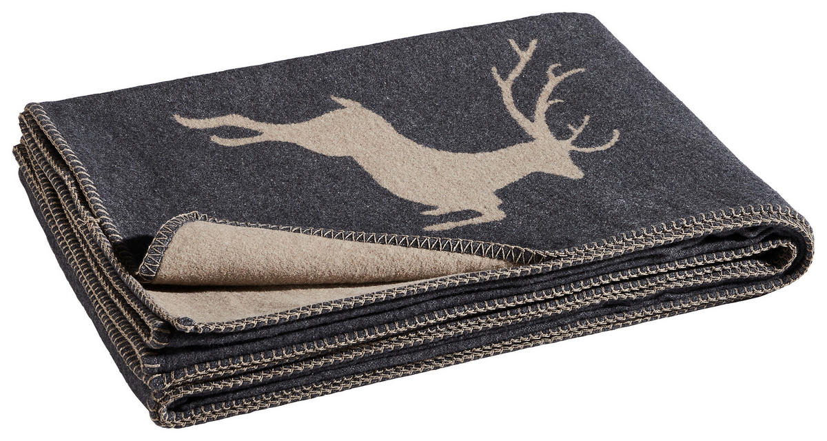 WOHNDECKE 140/200 cm  - Anthrazit, KONVENTIONELL, Textil (140/200cm) - David Fussenegger