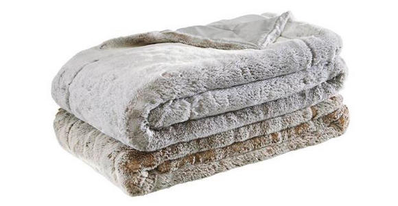 FELLDECKE SILBERFUCHS 150/200 cm - Silberfarben, KONVENTIONELL, Textil/Fell (150/200cm) - Novel