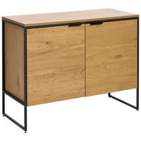 SIDEBOARD 105/80/45 cm  - svart/ekfärgad, Modern, metall/trämaterial (105/80/45cm) - Livetastic
