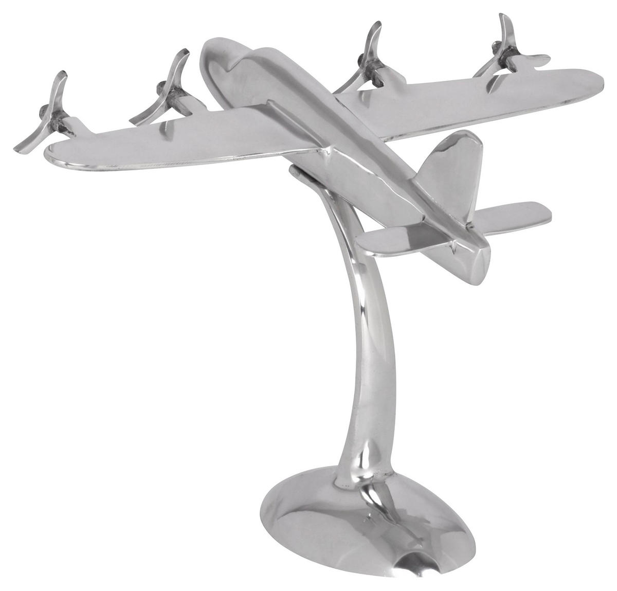 Deko Flugzeug - Silberfarben, Modern, Metall (42/30/30cm) - MID.YOU
