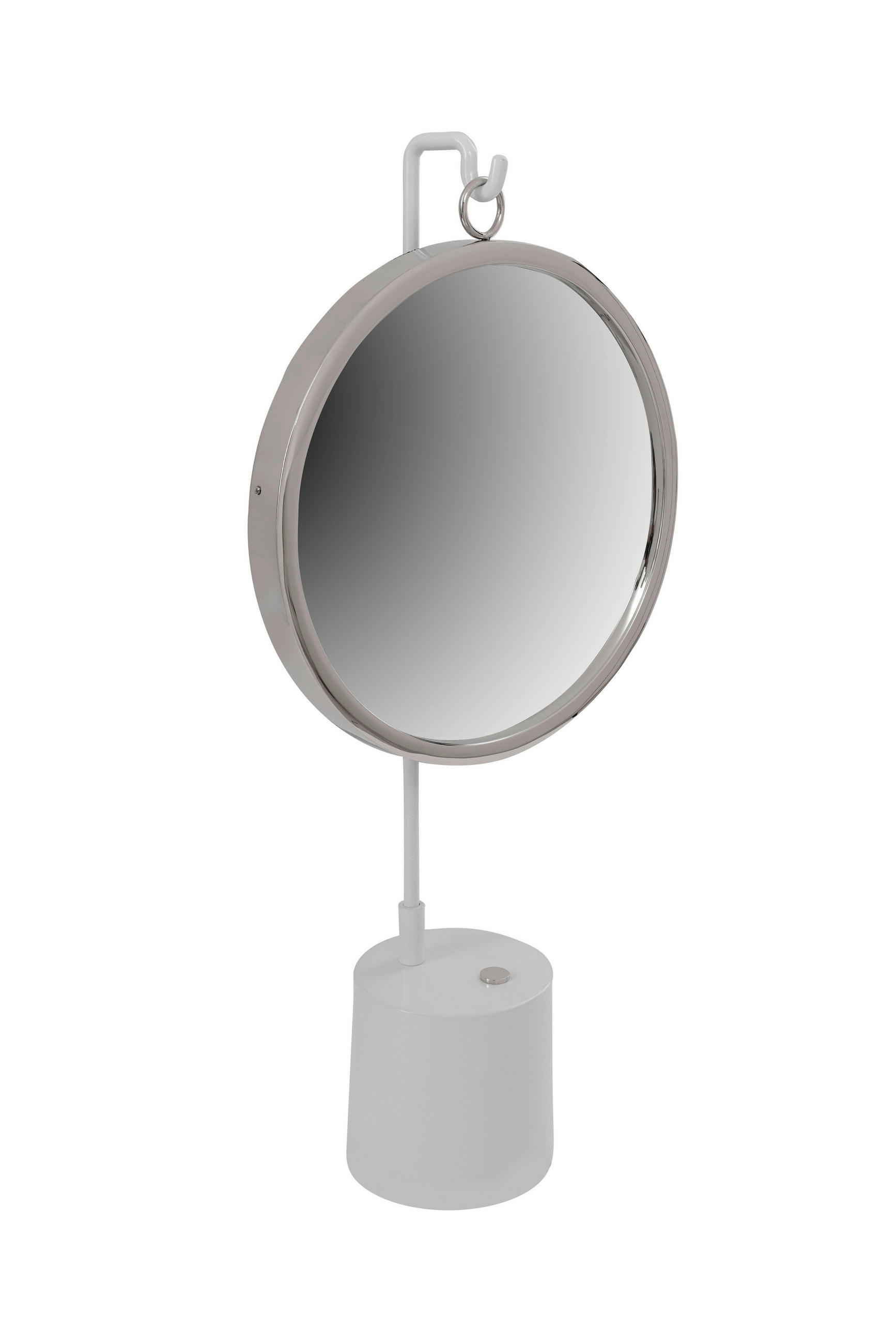 Tischspiegel Eleganca H: 65 cm Metallrahmen Silberfarben/Weiß