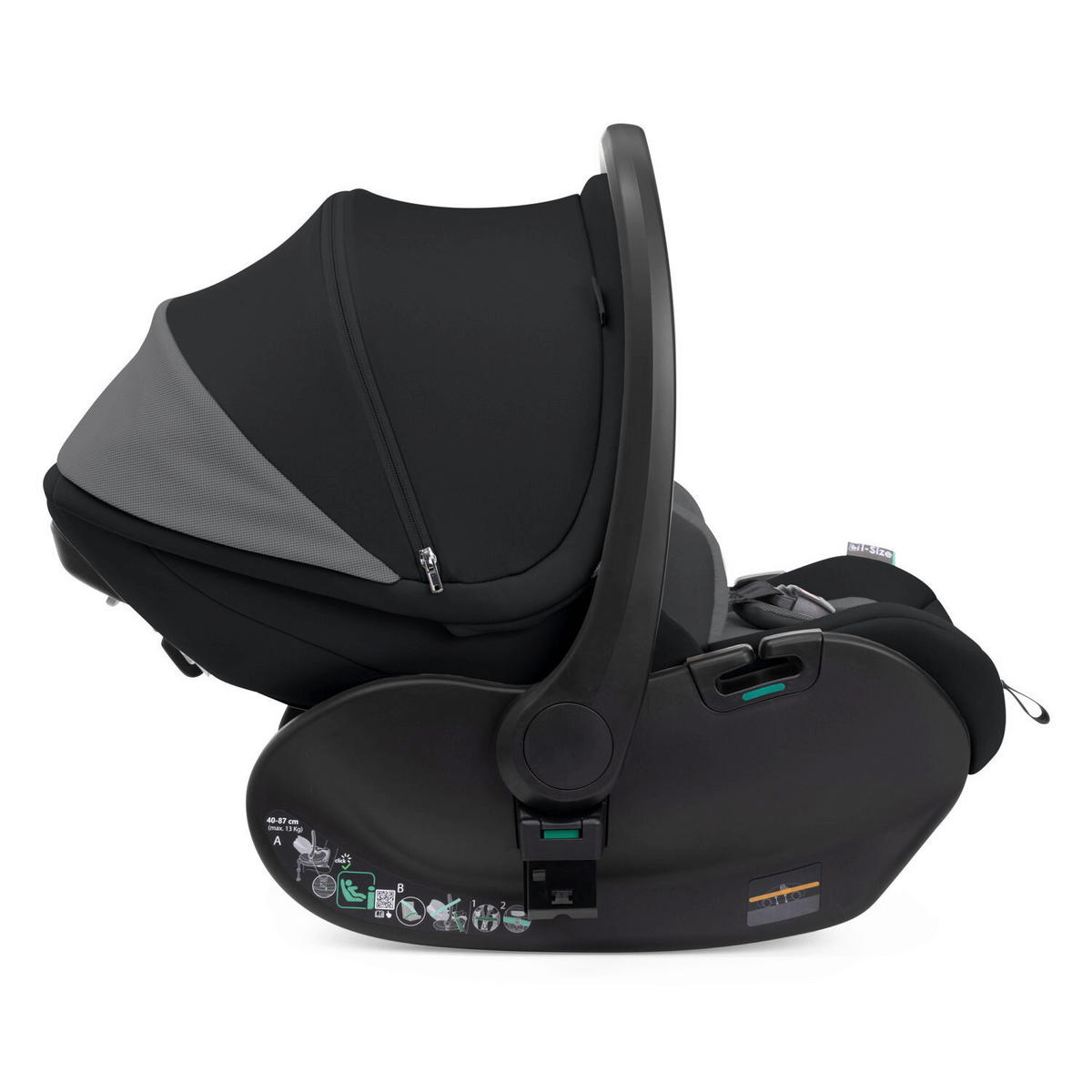 KINDERAUTOSITZ First Seat Recline I-Size   - Dunkelgrau/Hellgrau, Basics, Textil (44/58/60/65cm) - Chicco