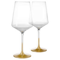 KOZAREC ZA VINO  Puccini 560 ml - zlate barve/prozorno, Trendi, steklo (12,5/24/6,5cm) - Leonardo