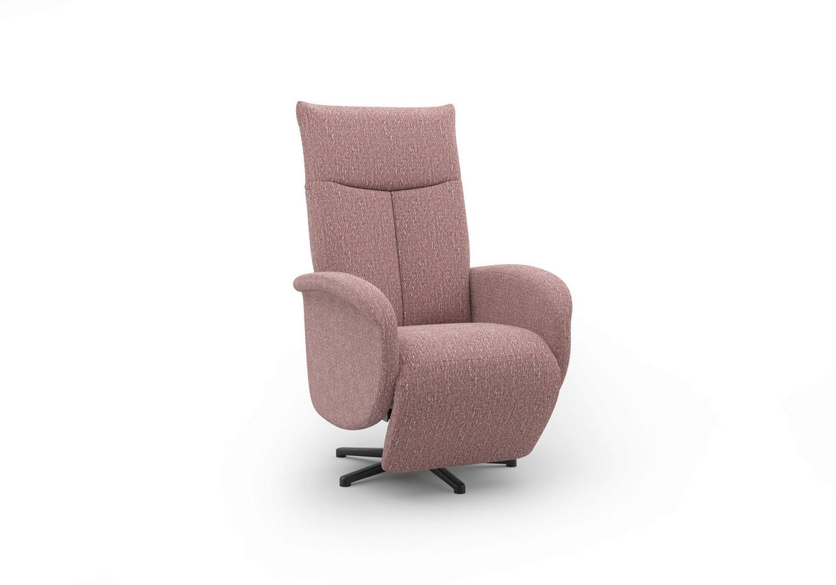 RELAXSESSEL GLENDALE E Chenille Kopfteilverstellung, Rücken echt    - Aubergine/Schwarz, KONVENTIONELL, Textil/Metall (75/112/82cm) - Sit & More