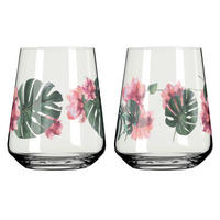 GLÄSERSET Sommersonett  2-teilig  - Transparent/Rosa, Design, Glas (9.2/11.0cm) - Ritzenhoff