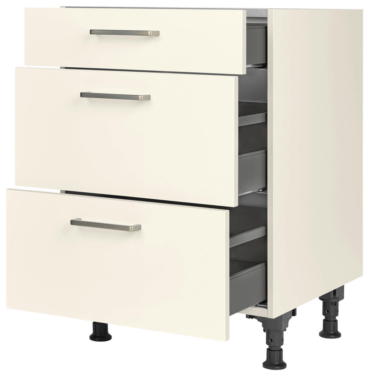 SCHUBKASTENUNTERSCHRANK 60/87/56 cm  in Magnolie  - Edelstahlfarben/Magnolie, MODERN, Holzwerkstoff/Metall (60/87/56cm) - Nobilia