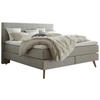 BOXSPRINGBETT 180/200 cm  in Eichefarben, Grau  - Eichefarben/Grau, KONVENTIONELL, Holz/Textil (180/200cm) - Hasena