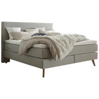 BOXSPRINGBETT 160/200 cm  in Grau, Eichefarben  - Eichefarben/Grau, KONVENTIONELL, Holz/Textil (160/200cm) - Hasena