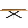 ESSTISCH in Holz 220/100/76 cm  - Eichefarben/Schwarz, Design, Holz/Metall (220/100/76cm) - Linea Natura