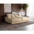 BIGSOFA in Cord Beige - Beige/Schwarz, MODERN, Kunststoff/Textil (230/85/190cm) - Carryhome