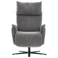 FERNSEHSESSEL  mit Relaxfunktion Struktur Grau  - Schwarz/Grau, MODERN, Textil/Metall (73/115/85cm) - Cantus