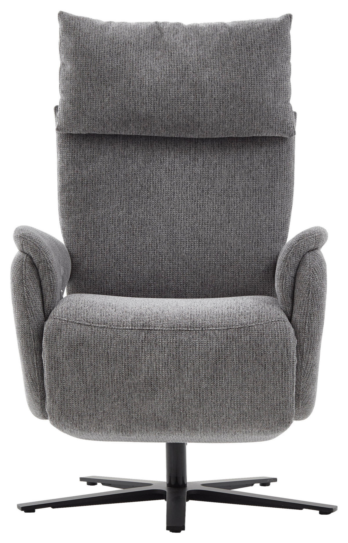 FERNSEHSESSEL  mit Relaxfunktion Struktur Grau  - Schwarz/Grau, MODERN, Textil/Metall (73/115/85cm) - Cantus