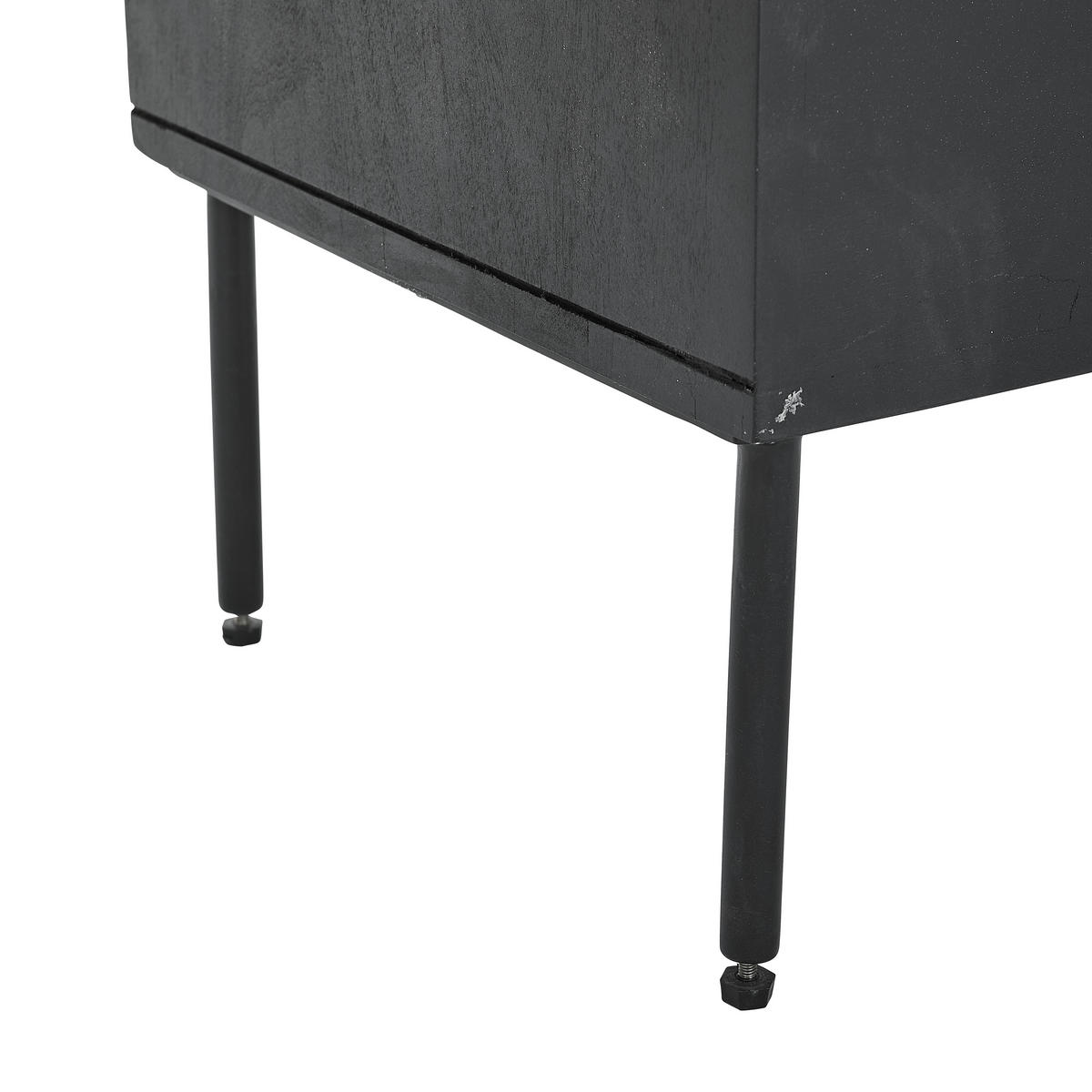 VITRINE  in massiv Akazie Naturfarben, Schwarz  - Schwarz/Naturfarben, KONVENTIONELL, Holz/Metall (63/170/40cm) - Livetastic