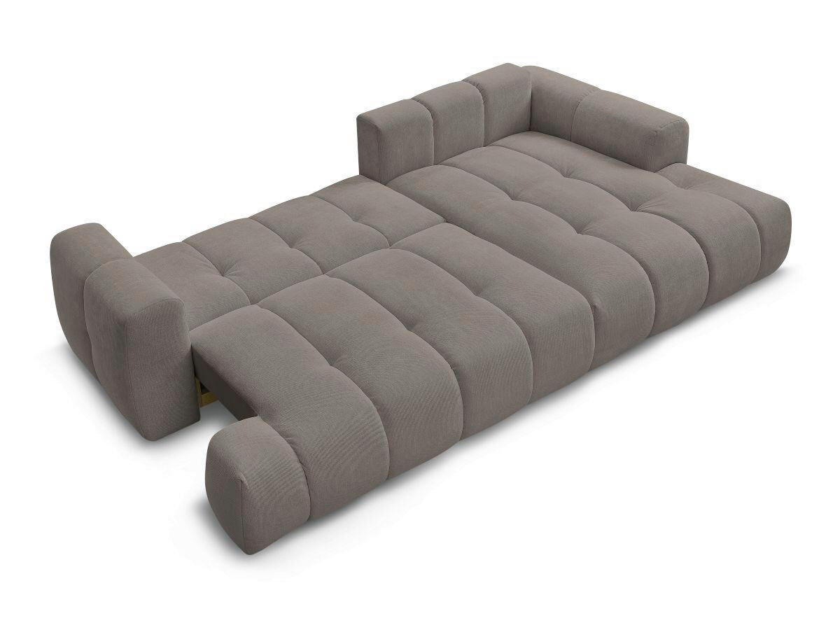 ECKSCHLAFSOFA FUJI Leinenoptik Taupe  inkl.  - Taupe/Schwarz, MODERN, Kunststoff/Textil (292/160cm)