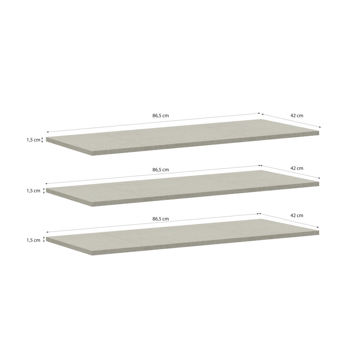 POLICA - siva, Design, leseni material (86,5/42/1,5cm) - Hom`in