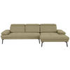 ECKSOFA in Webstoff Olivgrün  - Schwarz/Olivgrün, Design, Textil/Metall (296/188cm) - Livetastic