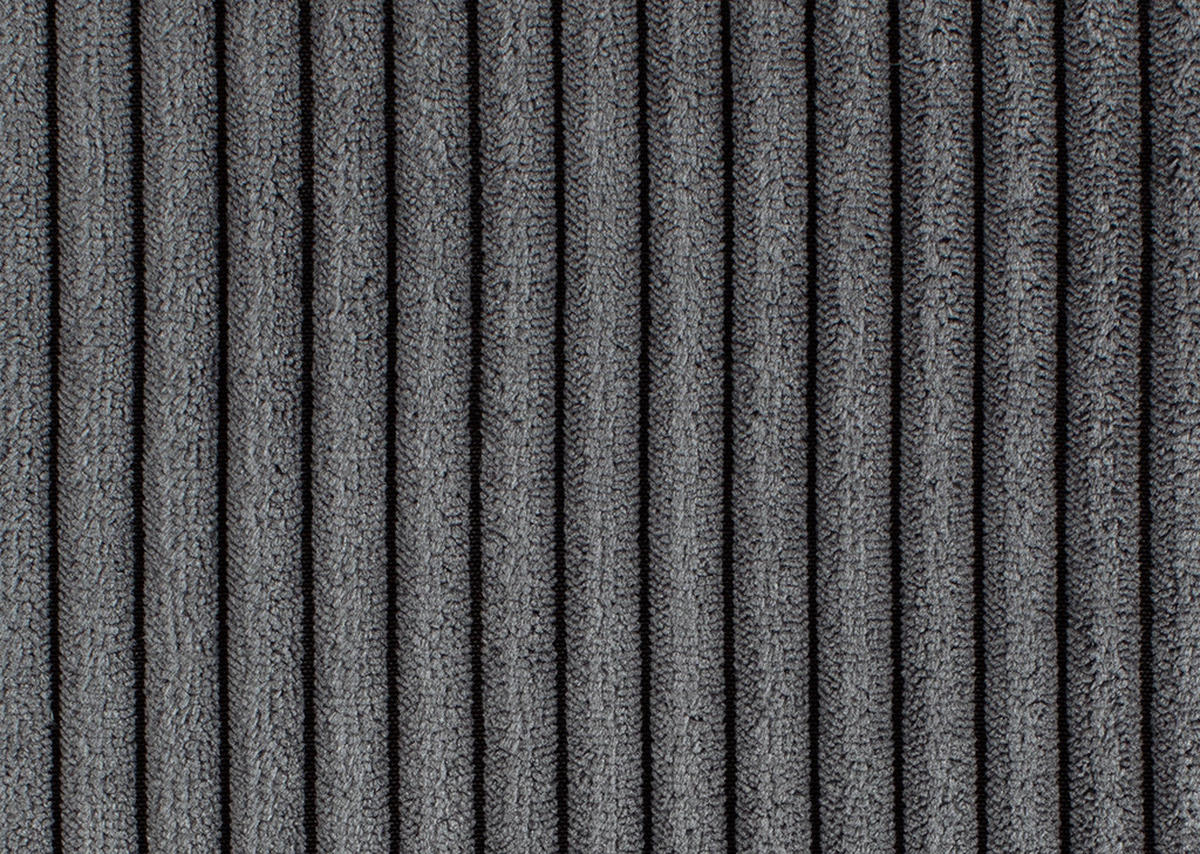 RÉCAMIERE in Cord Graubraun  - Graubraun/Schwarz, Design, Kunststoff/Textil (171/71-88/93cm) - Cantus