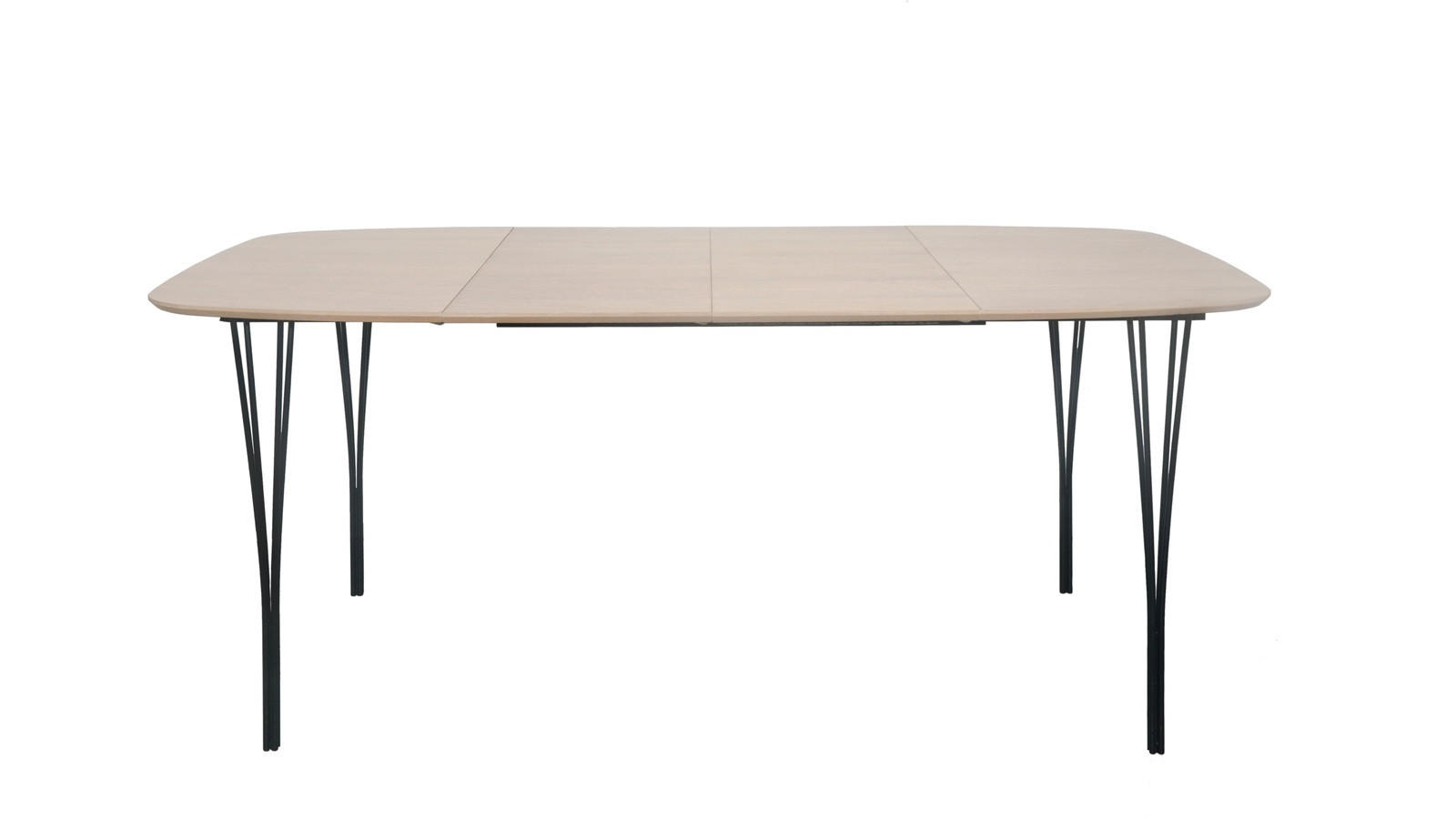 MATBORD svart, ek Bianco  utdragbar, finns i olika trädekorer  - ek Bianco/svart, Design, metall/trä (100-180/100/76cm) - Best Price