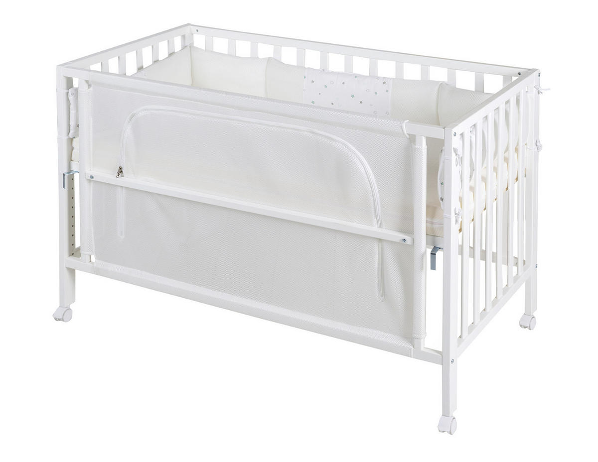 BEISTELLBETT roba Sternenzauber  - Weiß, Basics, Holzwerkstoff/Textil (66/79,5/126cm) - Roba