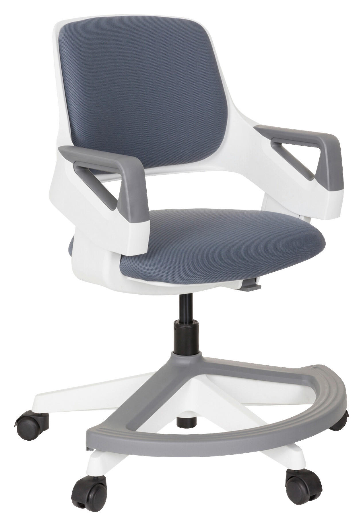 JUGENDDREHSTUHL Grau  - Weiß/Grau, Basics, Kunststoff (53/80-93/60cm) - MID.YOU