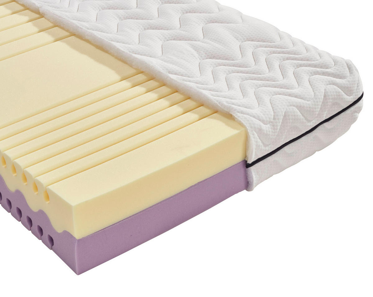 WENDEMATRATZE 90/200 cm Höhe ca. 20 cm 7 -Zonen - Weiß, MODERN, Textil (90/200cm) - Livetastic