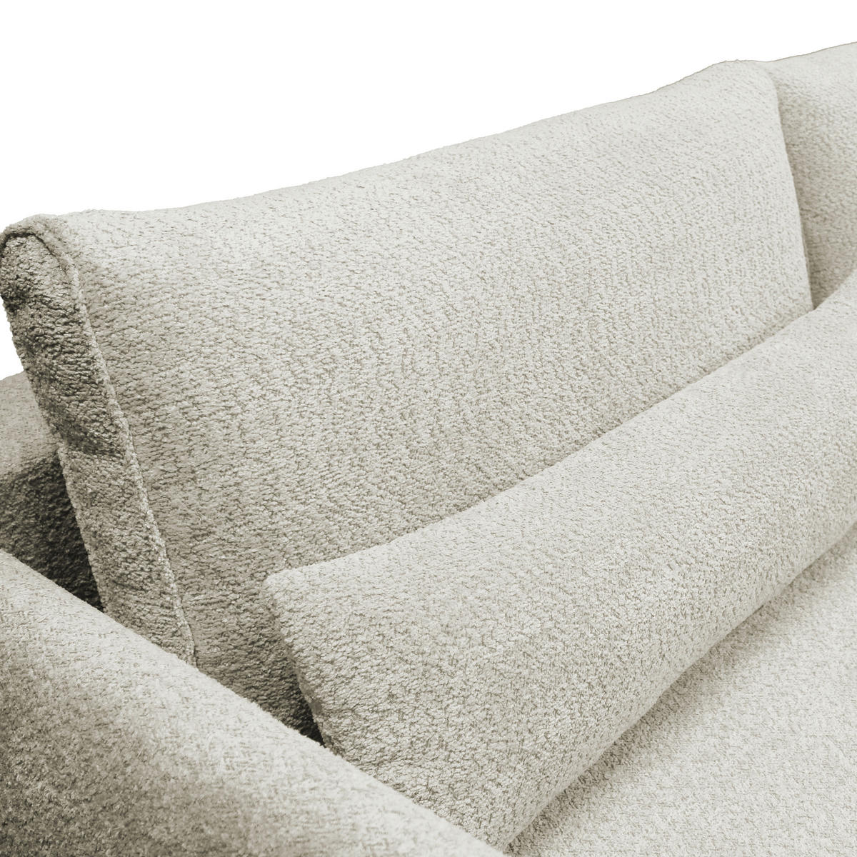 ECKSOFA Creme Bouclé  - Creme/Schwarz, Design, Textil/Metall (204/273cm) - MID.YOU