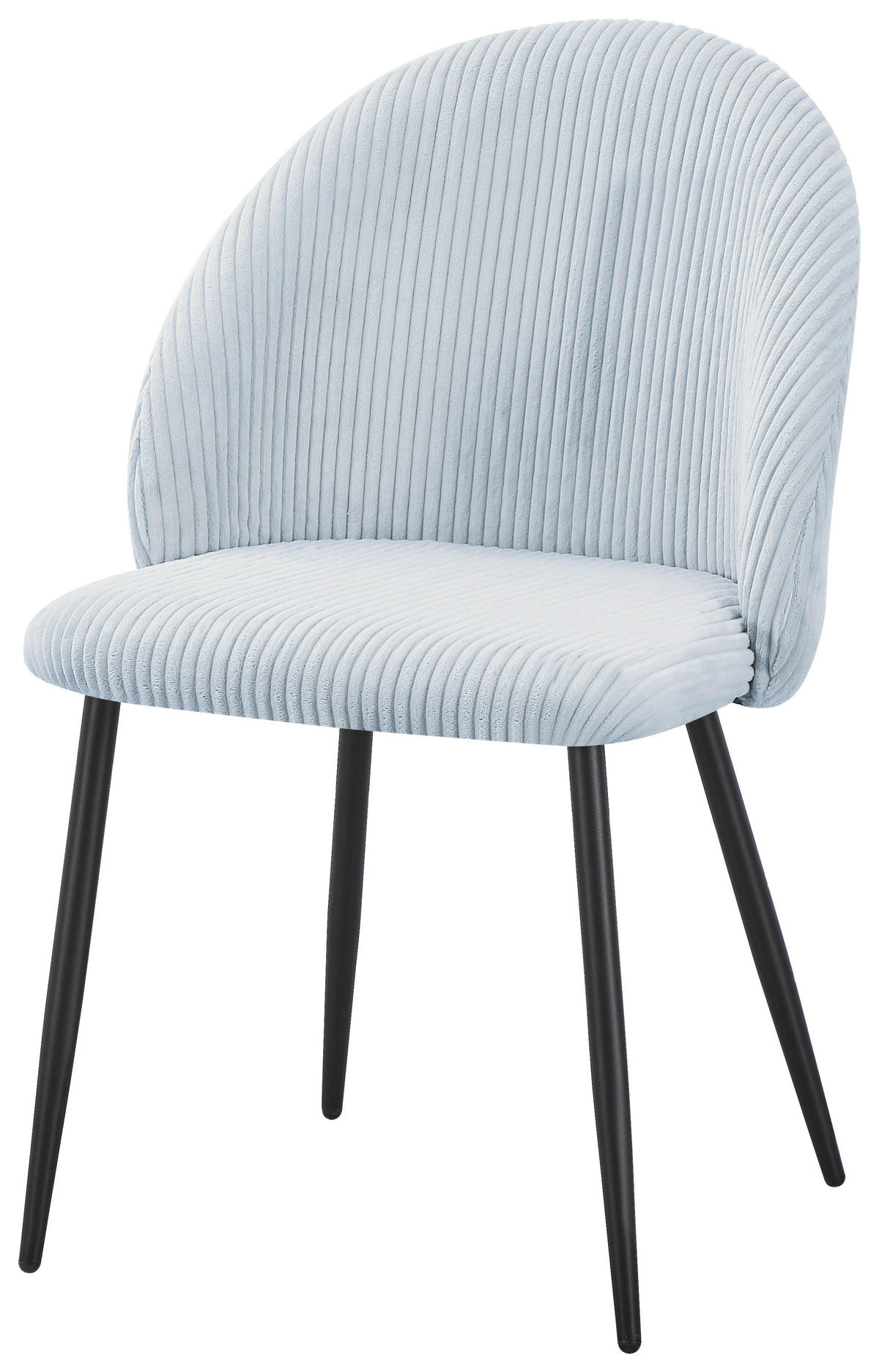 STUHL  in Eisen Cord Metall, Textil  - Hellgrau/Schwarz, Basics, Textil/Metall (52/82/58cm) - Livetastic