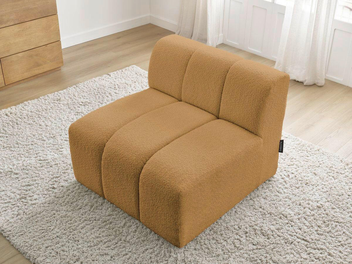 SOFAELEMENT ANNECY Bouclé Gelb  - Gelb/Schwarz, MODERN, Kunststoff/Textil (91/72/91cm)