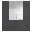 DREHTÜRENSCHRANK 201/223/61 cm,  in Graphitfarben, 4-türig  - Graphitfarben, Basics, Glas/Holzwerkstoff (201/223/61cm) - Novel
