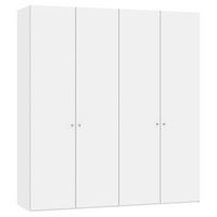 DREHTÜRENSCHRANK  in Weiß  - Silberfarben/Weiß, Design, Glas/Holzwerkstoff (203/220/59cm) - Jutzler