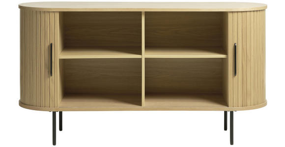 SIDEBOARD Eichefarben 140/76/45 cm - Eichefarben/Schwarz, Trend, Holz/Holzwerkstoff (140/76/45cm) - Xora