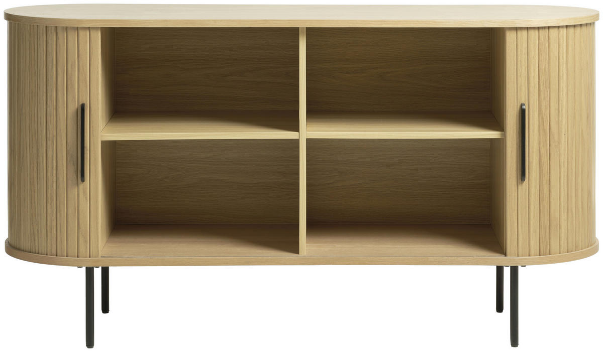 SIDEBOARD  in 140/76/45 cm  - Eichefarben/Schwarz, Trend, Holz/Holzwerkstoff (140/76/45cm) - home24
