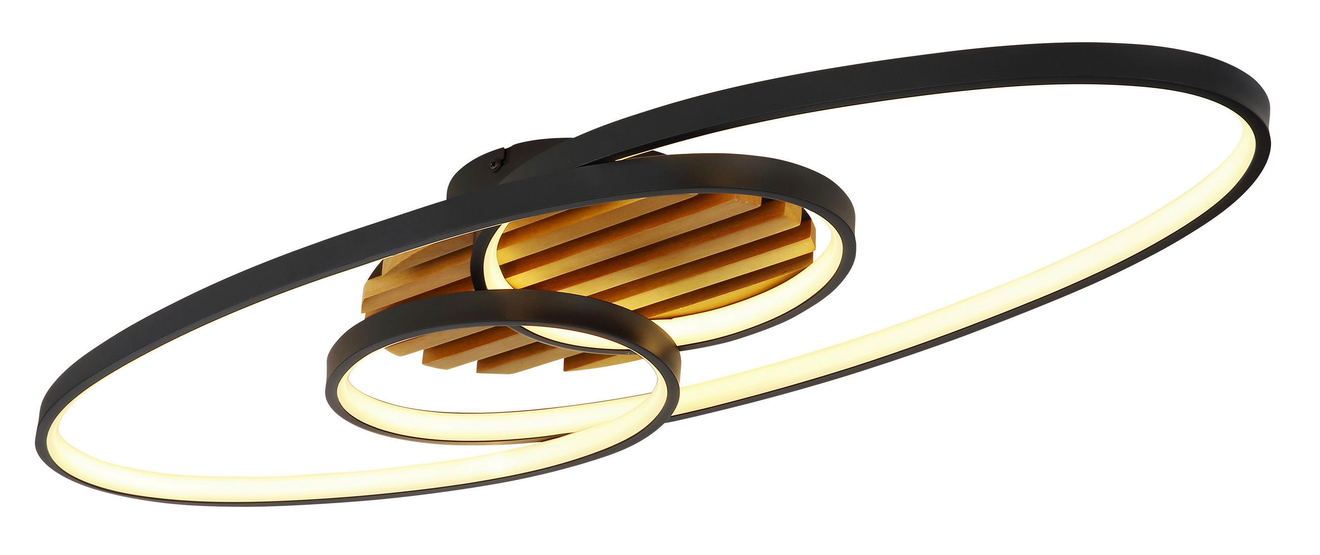 LED-DECKENLEUCHTE 85/30/9 cm   - Schwarz/Weiß, Design, Kunststoff/Metall (85/30/9cm) - Globo