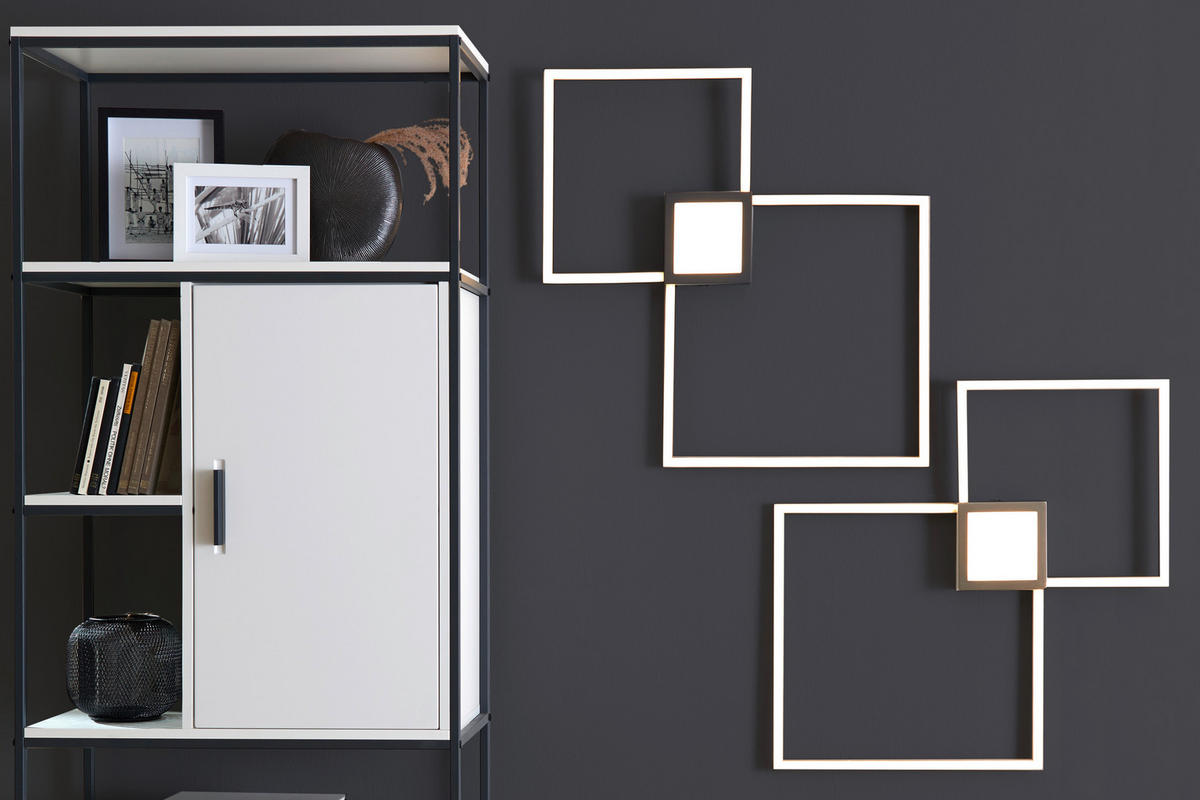 STROPNÉ LED SVIETIDLO, 65/65/5 cm - antracitová, Design, kov/plast (65/65/5cm) - Novel