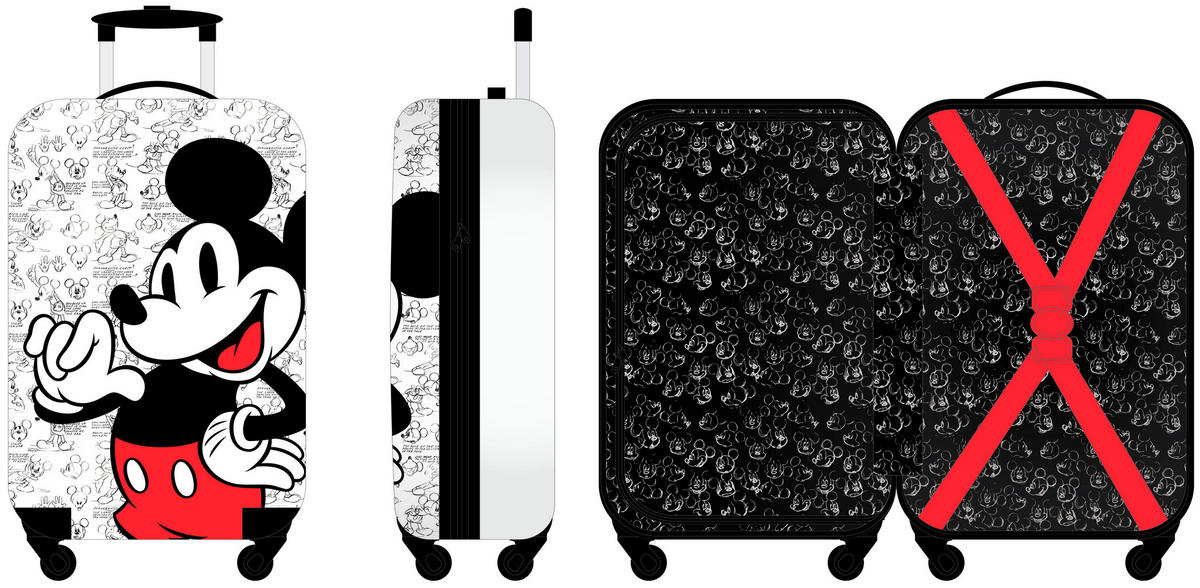 HANDGEPÄCK-KOFFER Rot, Schwarz, Weiß  - Rot/Schwarz, Basics, Kunststoff (35/57/22cm) - Disney
