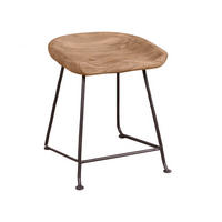 HOCKER Akazie Naturfarben, Schwarz  - Schwarz/Naturfarben, Design, Holz/Metall (42/48/38cm) - MID.YOU