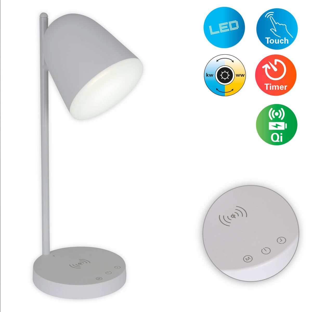 LED-TISCHLEUCHTE LISTO 17,5/15/41 cm   - Weiß, Design, Kunststoff (17,5/15/41cm) - Näve